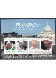 Vaticano foglietto Papa Francesco ritratti 2016
